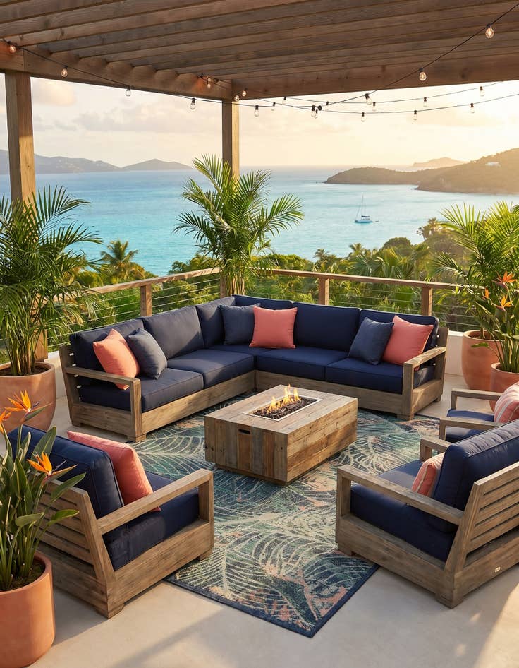 Detail image of 7' 10 x 10' Easy-Clean Baja Indoor / Outdoor Rug