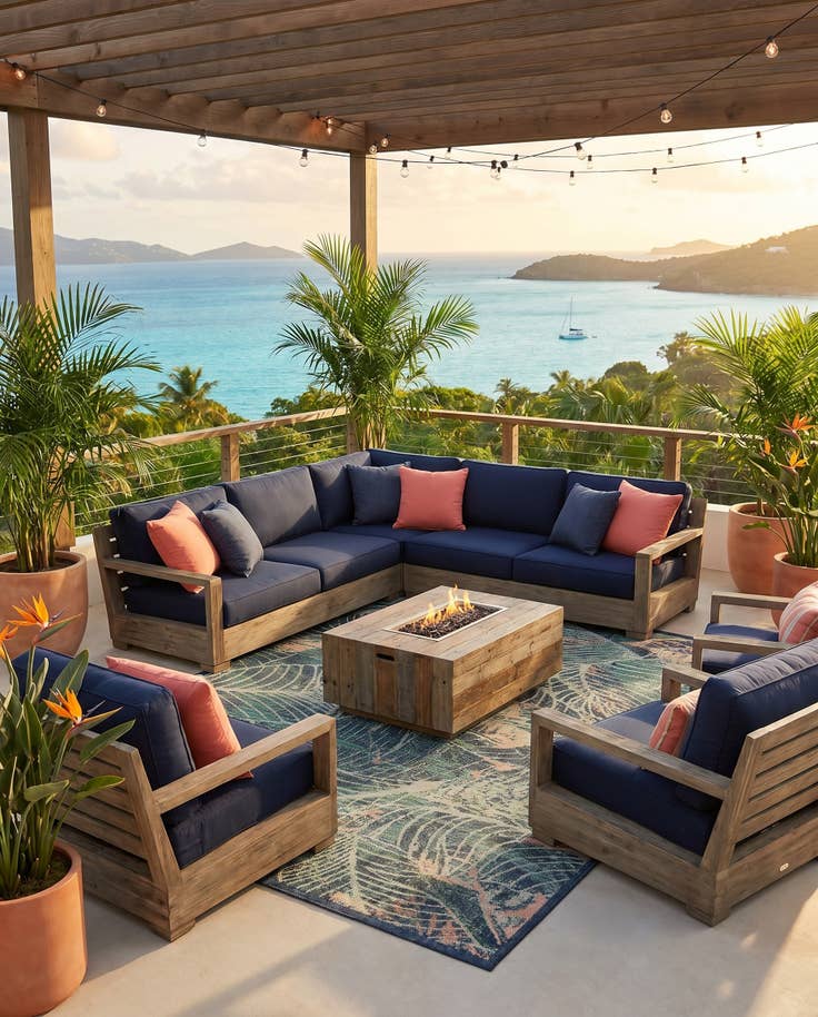 Detail image of 7' 10 x 10' Easy-Clean Baja Indoor / Outdoor Rug