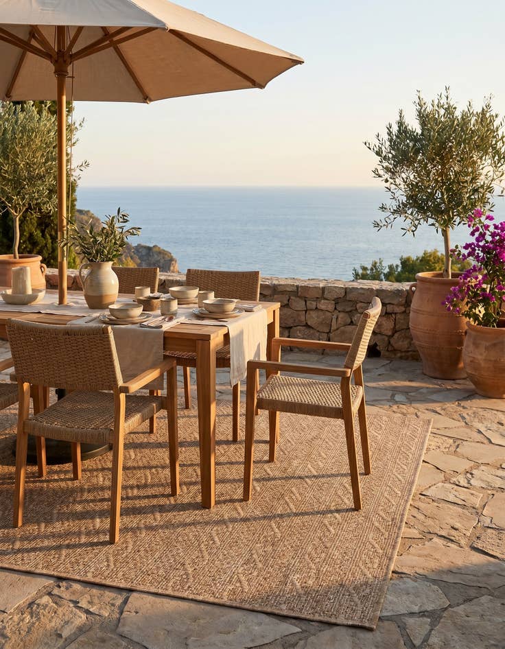 Detail image of 5' 3 x 8' Easy-Clean Modern Indoor / Outdoor Rug