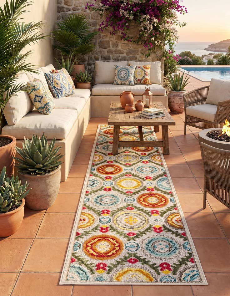 Detail image of 2' x 8' Easy-Clean Casablanca Indoor / Outdoor Runner Rug