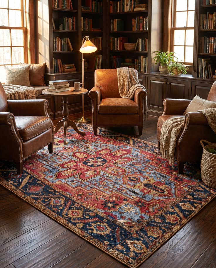 Detail image of 5' x 8' Easy-Clean Traditional Indoor / Outdoor Rug