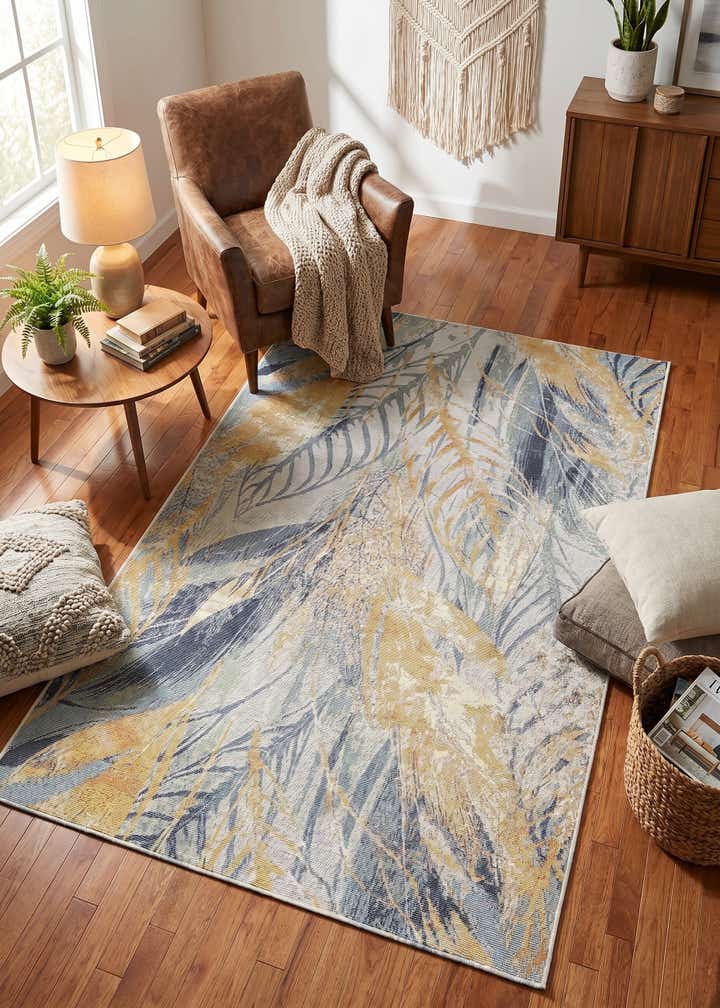 4' x 6' Easy-Clean Botanical Indoor / Outdoor Rug