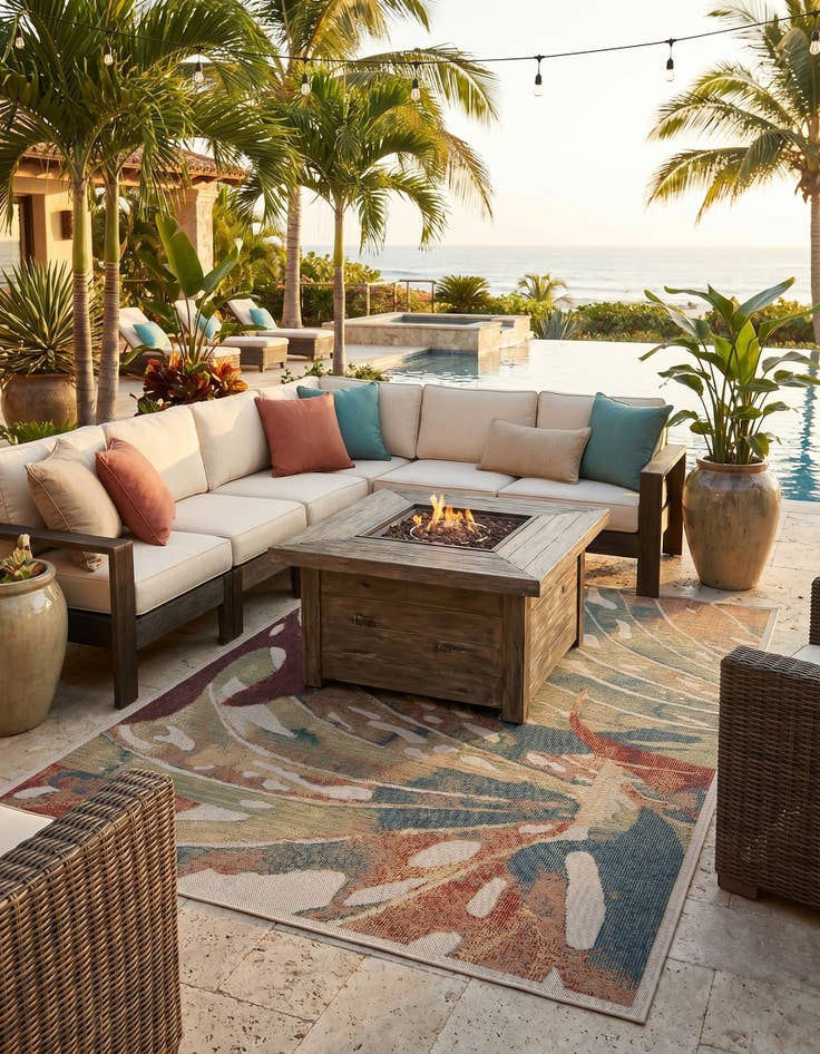 Detail image of 6' x 9' Easy-Clean Baja Indoor / Outdoor Rug