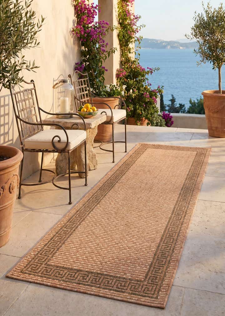 2' x 6' Easy-Clean Border Indoor / Outdoor Runner Rug