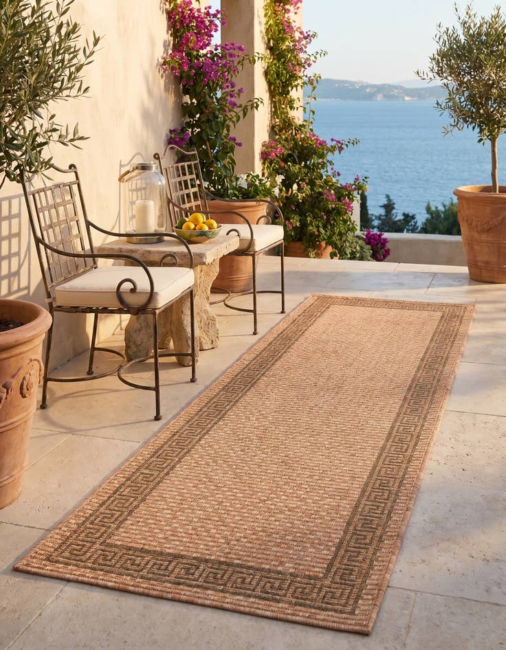 Detail image of 2' x 6' Easy-Clean Border Indoor / Outdoor Runner Rug
