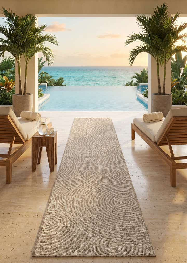 2' 7 x 12' Easy-Clean Modern Indoor / Outdoor Runner Rug