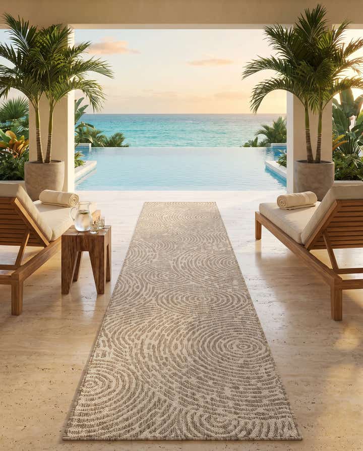 2' 7 x 12' Easy-Clean Modern Indoor / Outdoor Runner Rug