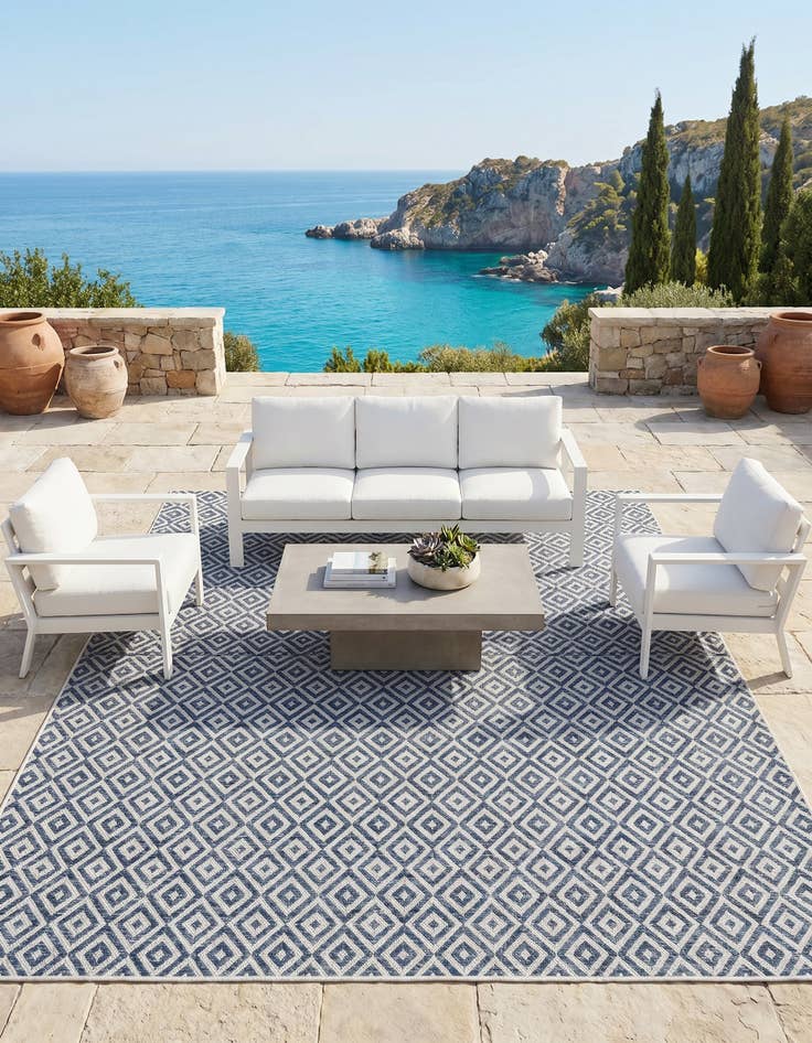 Detail image of 7' 10 x 7' 10 Easy-Clean Jill Zarin Costa Rica Indoor / Outdoor Square Rug
