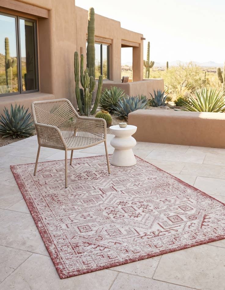Detail image of 3' x 5' 3 Easy-Clean Aztec Indoor / Outdoor Rug