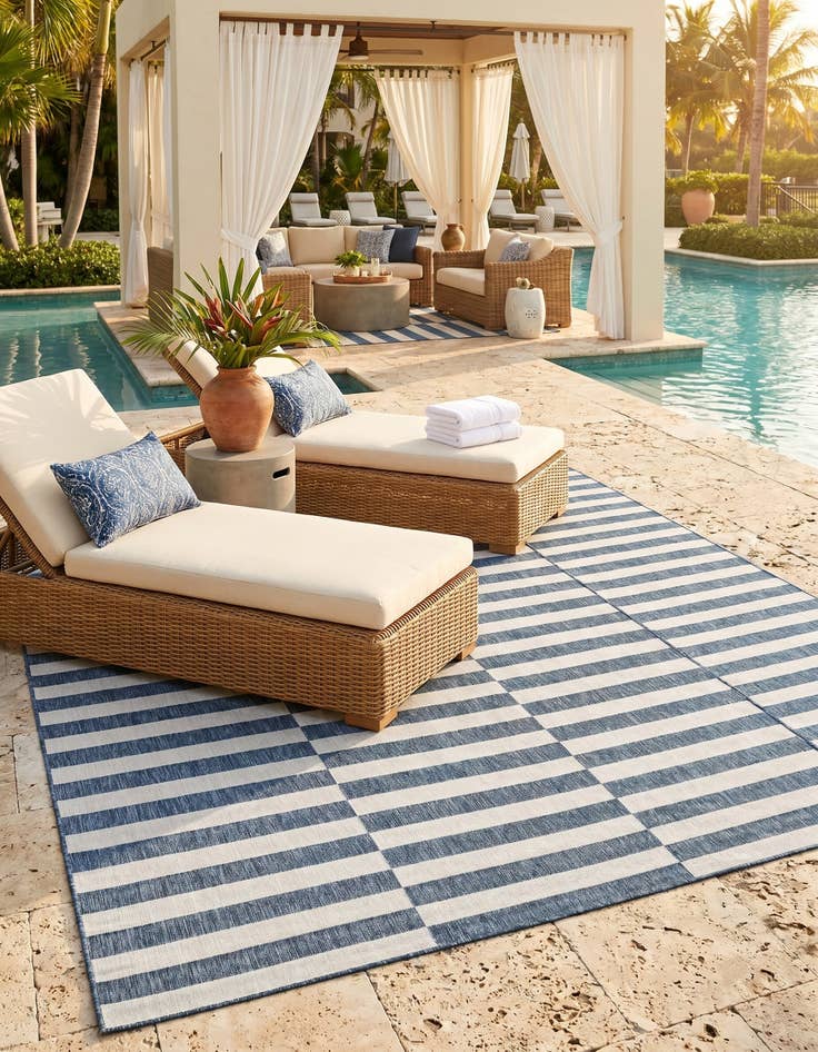 Detail image of 10' x 14' Easy-Clean Ribbon Indoor / Outdoor Rug