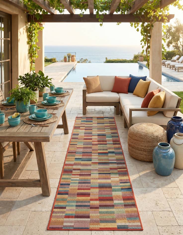 Detail image of 2' 7 x 10' Easy-Clean Baja Indoor / Outdoor Runner Rug