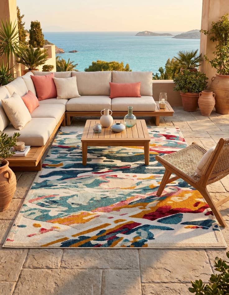 Detail image of 5' 3 x 8' Easy-Clean Casablanca Indoor / Outdoor Rug
