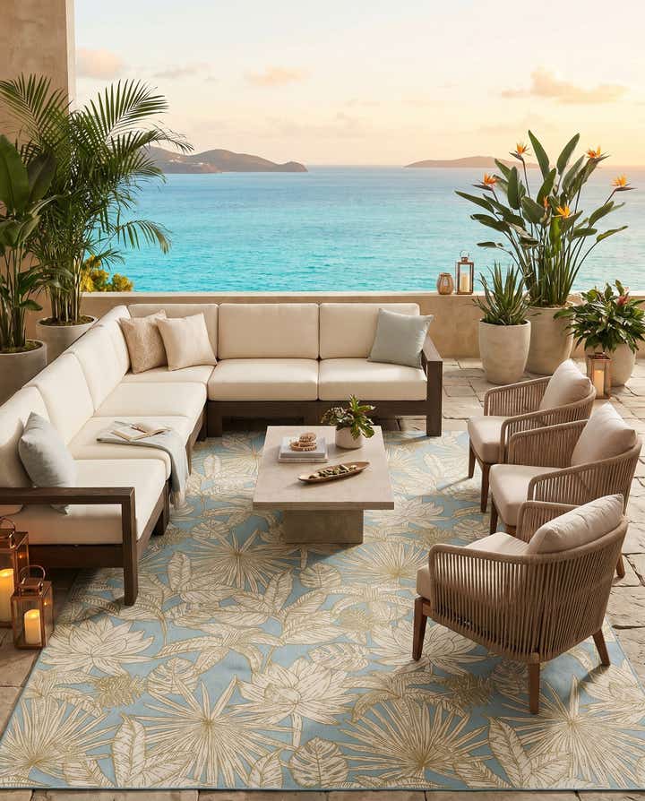 10' x 14' 2 Easy-Clean Botanical Indoor / Outdoor Rug