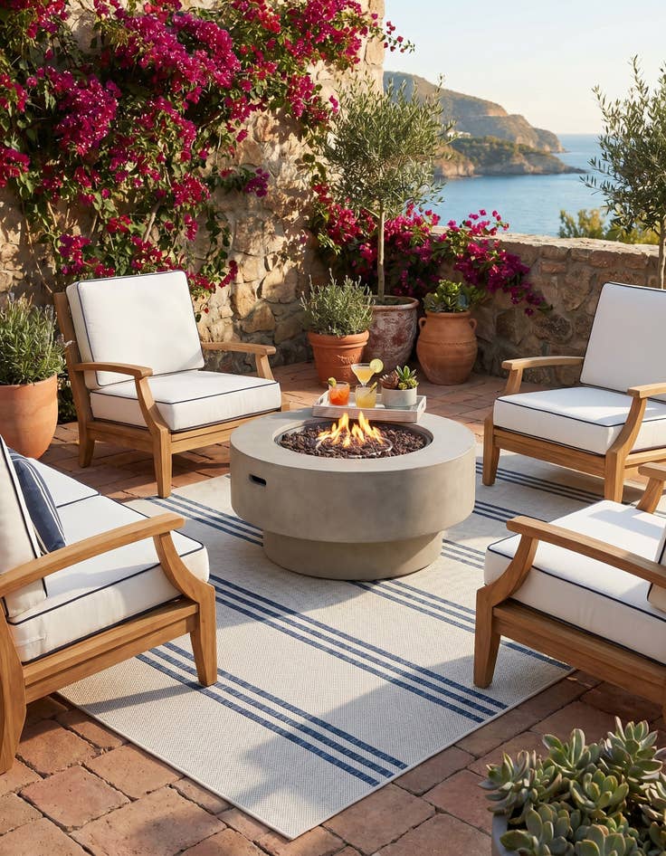 Detail image of 5' 3 x 8' Easy-Clean Jill Zarin Anguilla Indoor / Outdoor Rug