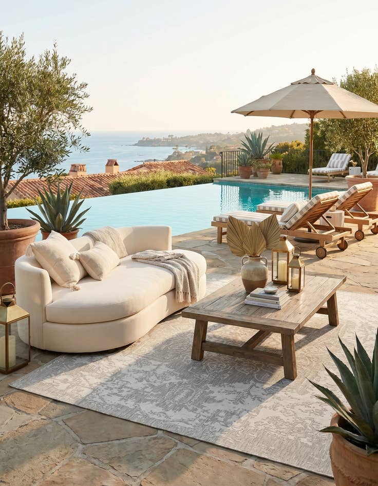 Detail image of 7' 10 x 10' Easy-Clean Jill Zarin Dubai Indoor / Outdoor Rug