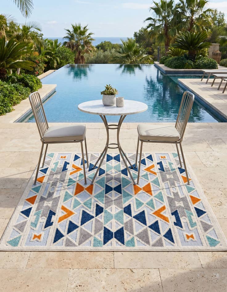 Detail image of 5' 3 x 5' 3 Easy-Clean Aruba Indoor / Outdoor Square Rug