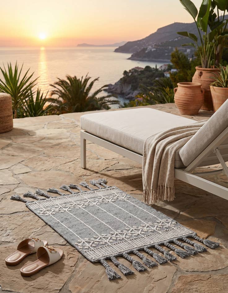 Detail image of 2' x 3' 1 Easy-Clean Eco Bohemian Indoor / Outdoor Rug