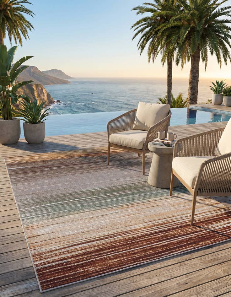 Detail image of 5' x 8' Easy-Clean Modern Indoor / Outdoor Rug