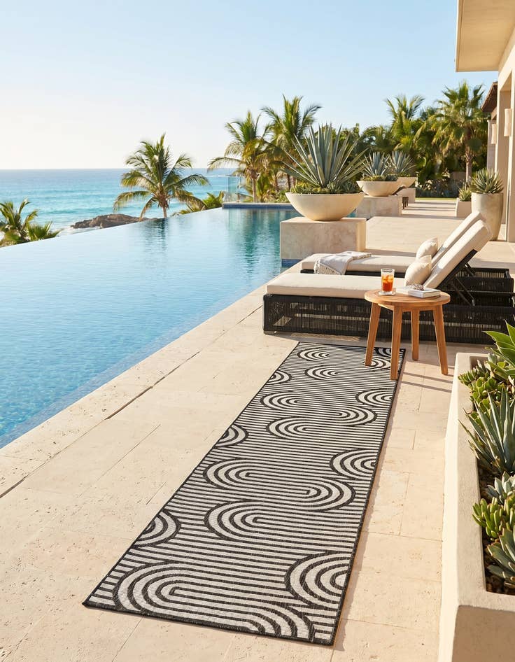 Detail image of 2' 7 x 12' Easy-Clean Modern Indoor / Outdoor Runner Rug