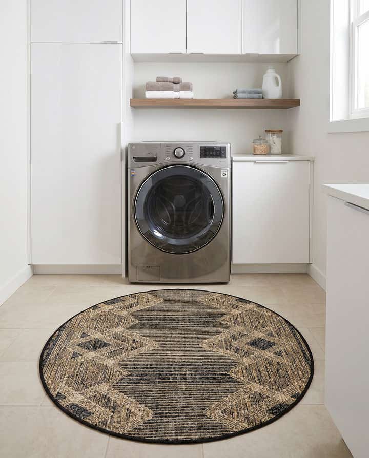 3' x 3' Easy-Clean Modern Indoor / Outdoor Round Rug