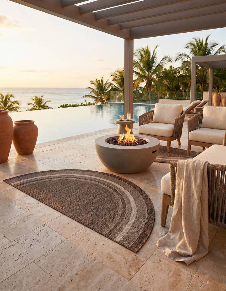 Detail image of 3' x 6' Easy-Clean Border Indoor / Outdoor Hearth Rug