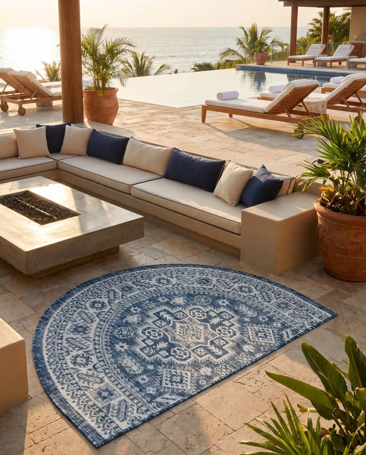 Detail image of 3' x 6' Easy-Clean Aztec Indoor / Outdoor Hearth Rug