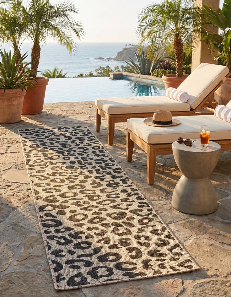 Detail image of 2' x 8' Easy-Clean Safari Indoor / Outdoor Runner Rug