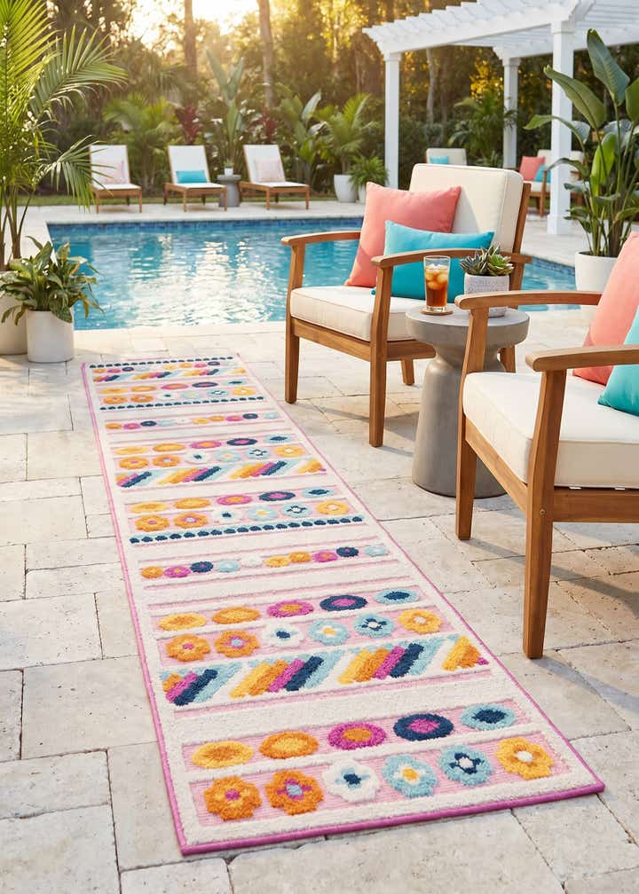 2' x 10' Easy-Clean Aruba Indoor / Outdoor Runner Rug