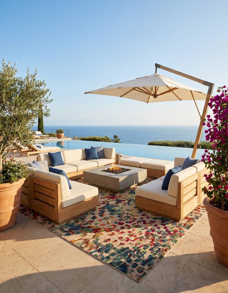 Detail image of 9' x 12' Easy-Clean Casablanca Indoor / Outdoor Rug