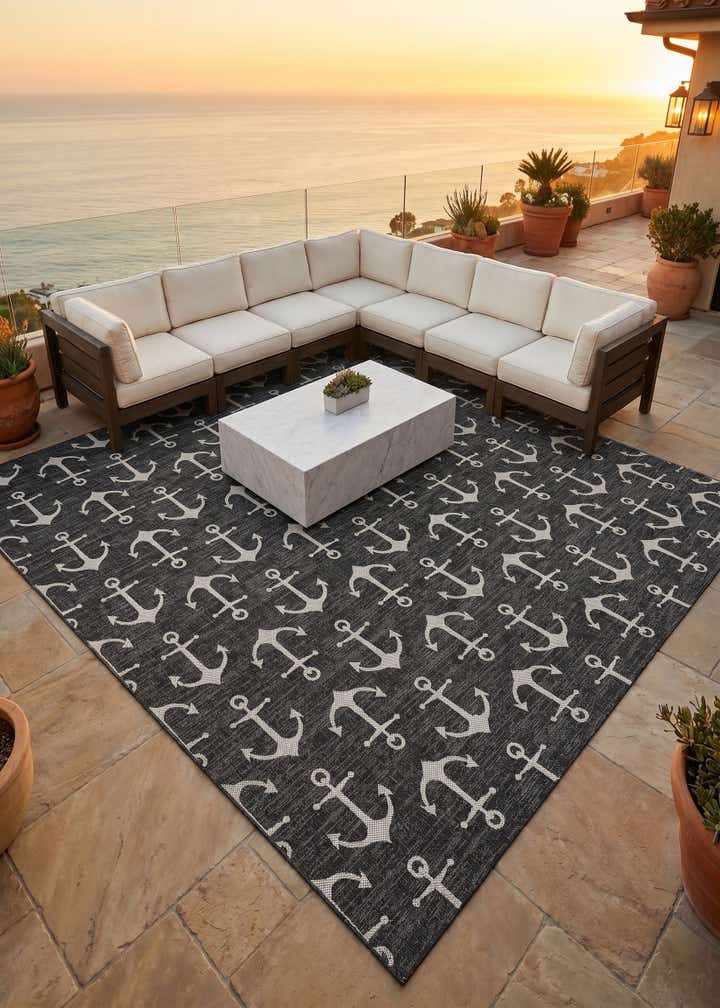 13' x 13' Easy-Clean Coastal Indoor / Outdoor Square Rug