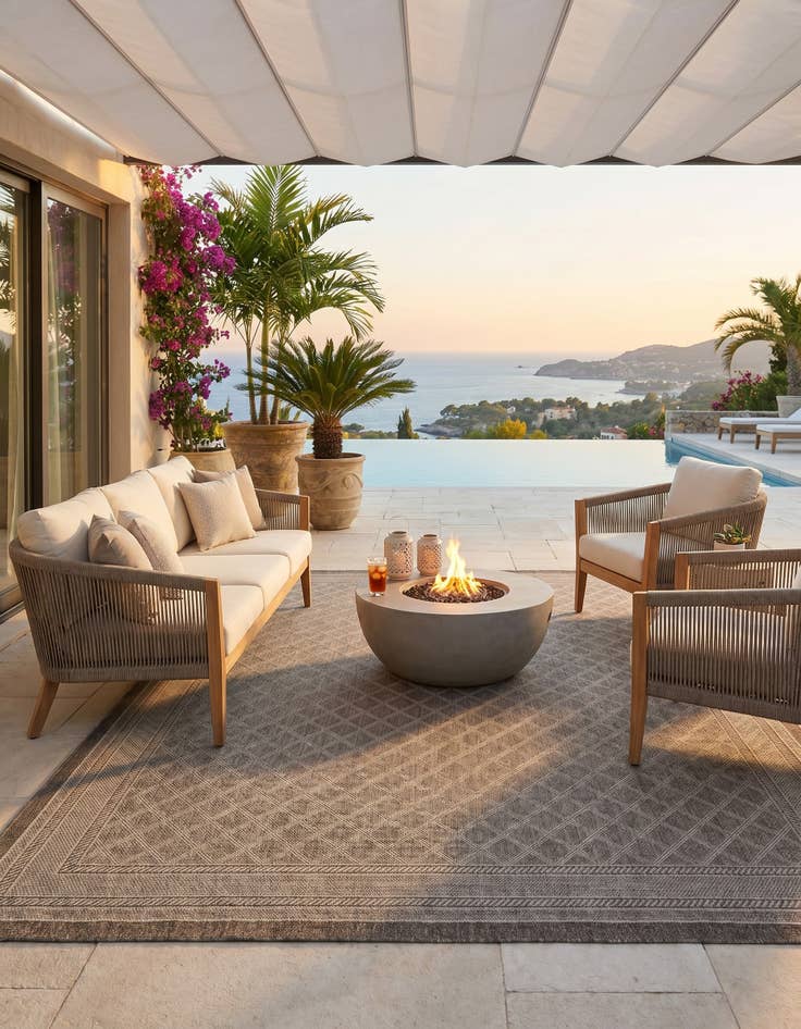 Detail image of 10' x 14' 1 Easy-Clean Lattice Indoor / Outdoor Rug