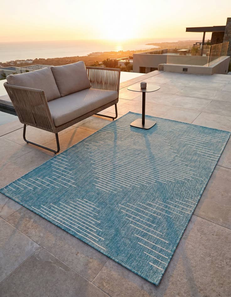 Detail image of 4' x 6' Easy-Clean Modern Indoor / Outdoor Rug