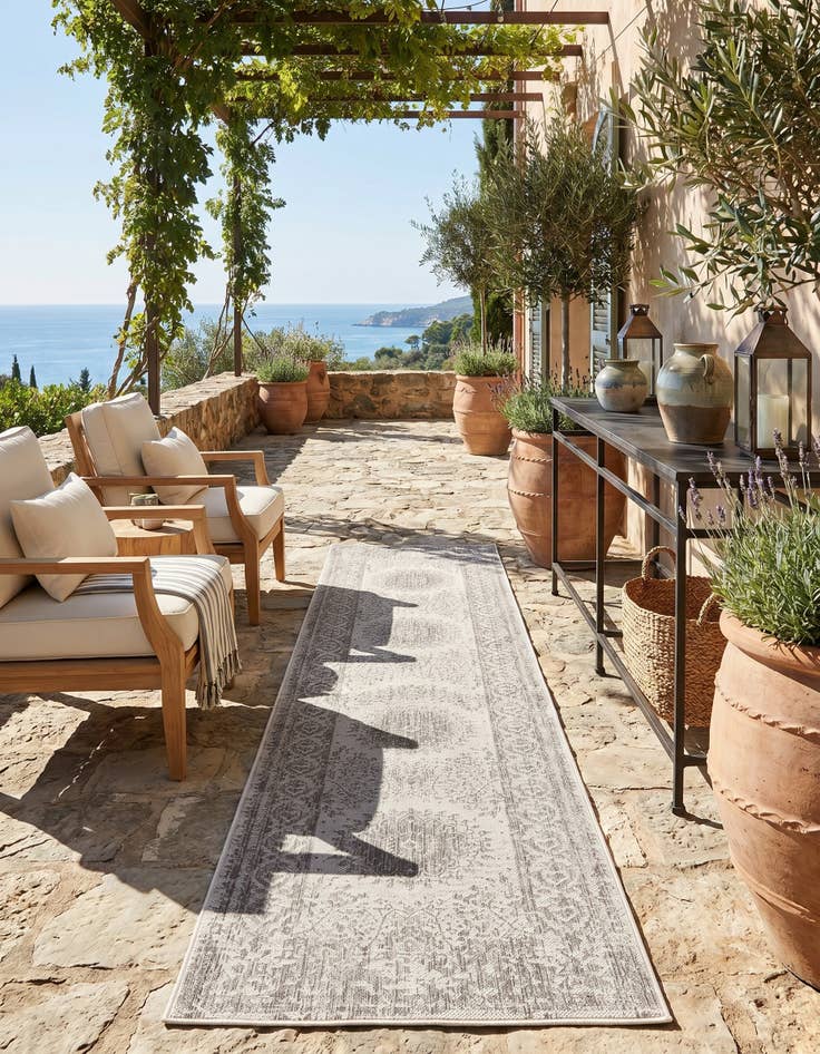 Detail image of 2' 7 x 12' Easy-Clean Traditional Indoor / Outdoor Runner Rug