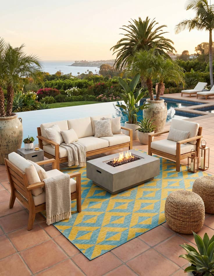 Detail image of 9' x 12' Easy-Clean Jill Zarin Napa Indoor / Outdoor Rug