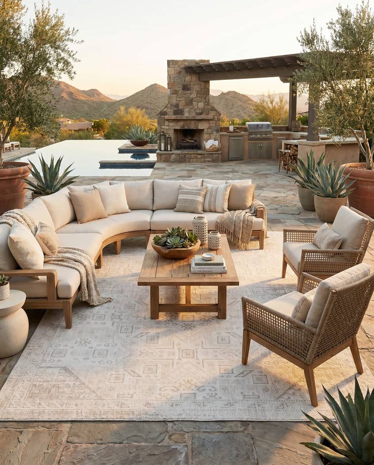 Detail image of 10' x 14' Easy-Clean Aztec Indoor / Outdoor Rug