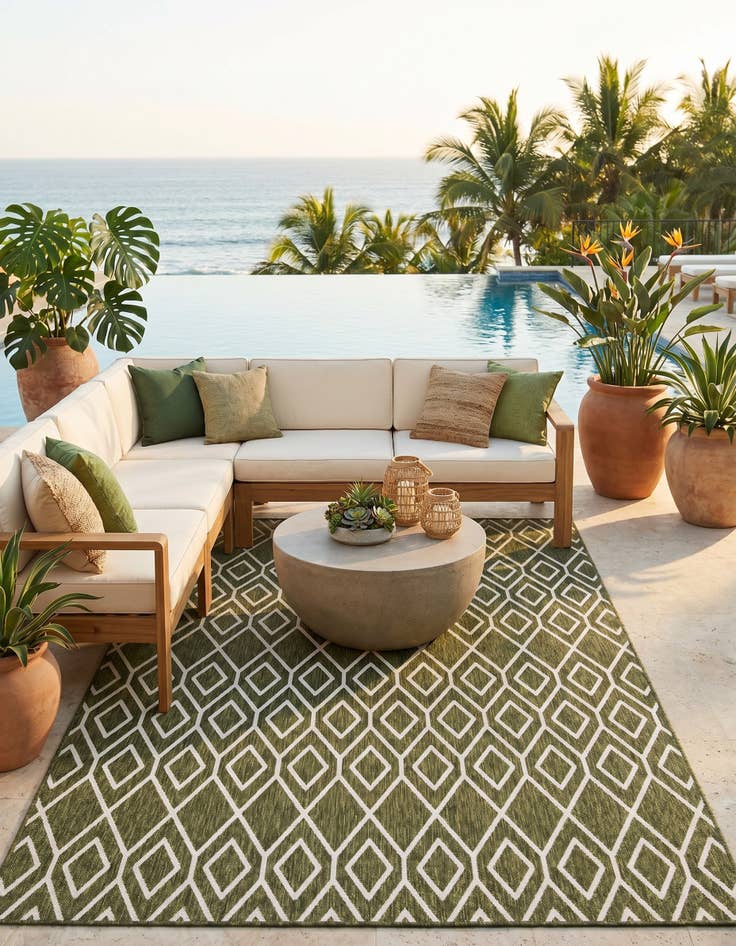 Detail image of 7' x 10' Easy-Clean Jill Zarin Turks and Caicos Indoor / Outdoor Rug