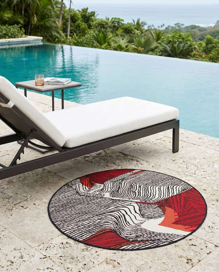 3' x 3' Easy-Clean Modern Indoor / Outdoor Round Rug