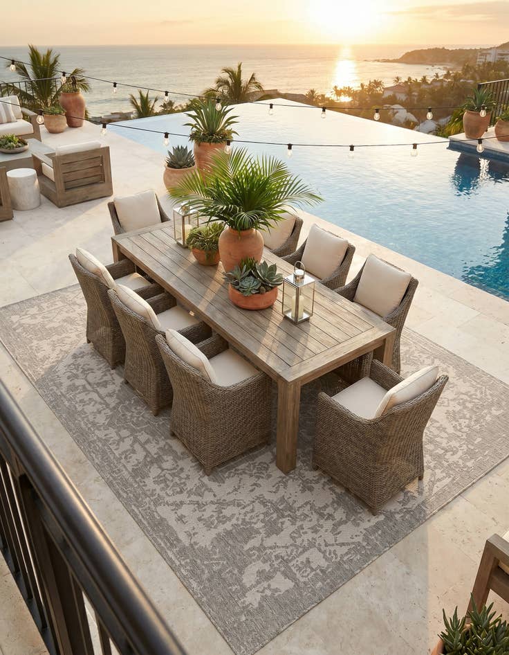Detail image of 7' 10 x 10' Easy-Clean Jill Zarin Dubai Indoor / Outdoor Rug