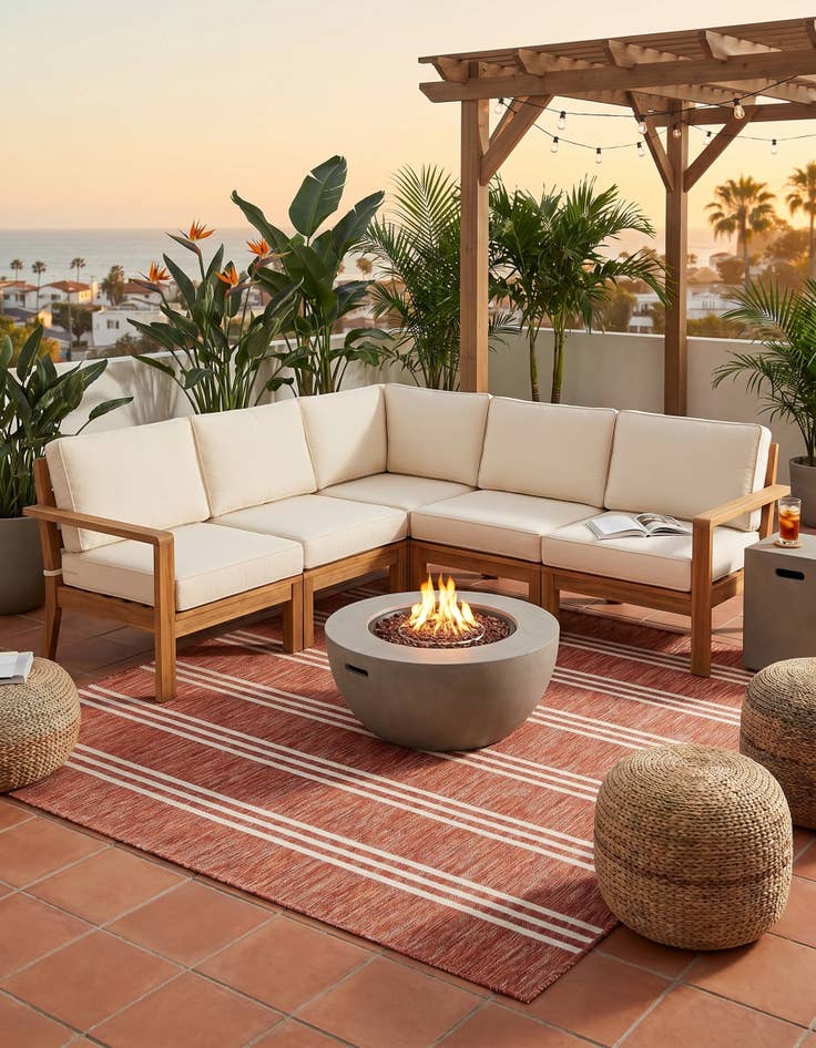 Detail image of 7' 10 x 7' 10 Easy-Clean Jill Zarin Anguilla Indoor / Outdoor Square Rug