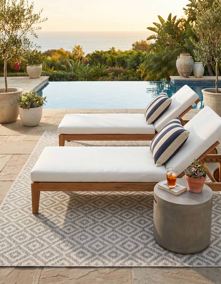 Detail image of 5' 3 x 8' Easy-Clean Jill Zarin Costa Rica Indoor / Outdoor Rug