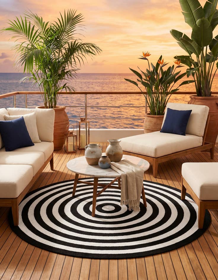 Detail image of 5' 3 x 5' 3 Easy-Clean Eco Verse Washable Indoor / Outdoor Round Rug