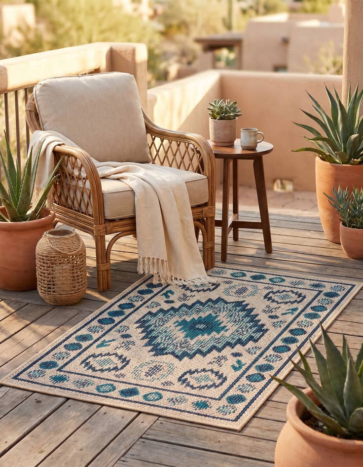 Detail image of 2' x 3' Easy-Clean Baja Indoor / Outdoor Rug