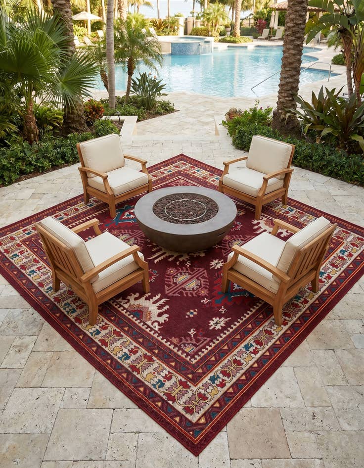 Detail image of 10' x 10' Easy-Clean Baja Indoor / Outdoor Square Rug