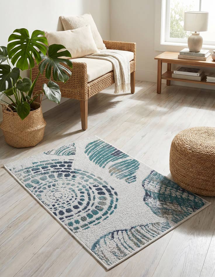 Detail image of 2' x 3' Easy-Clean Coastal Indoor / Outdoor Rug