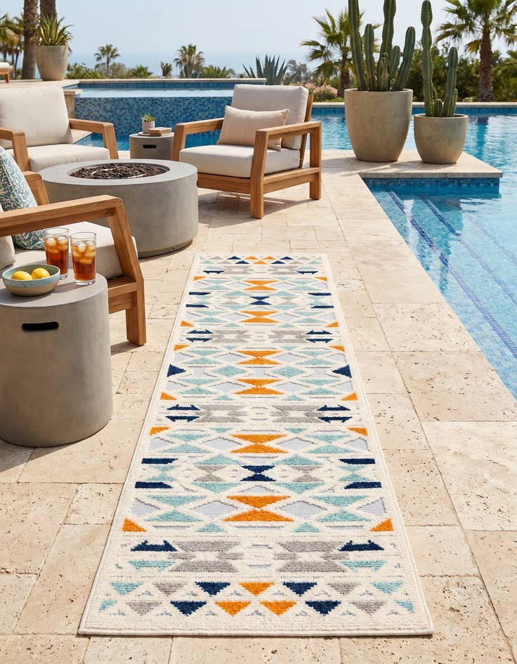 Detail image of 2' x 8' Easy-Clean Aruba Indoor / Outdoor Runner Rug