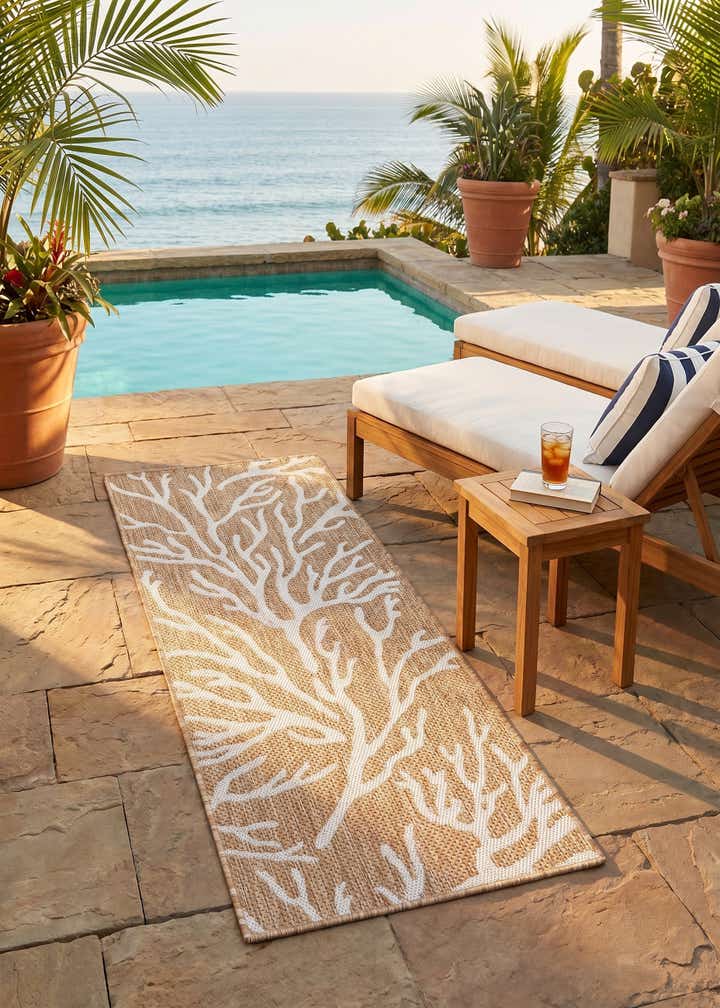 2' x 5' 3 Easy-Clean Coastal Indoor / Outdoor Runner Rug
