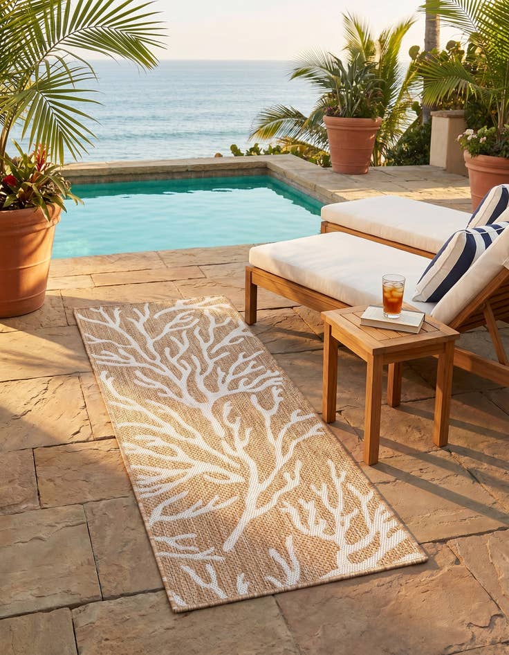 Detail image of 2' x 5' 3 Easy-Clean Coastal Indoor / Outdoor Runner Rug