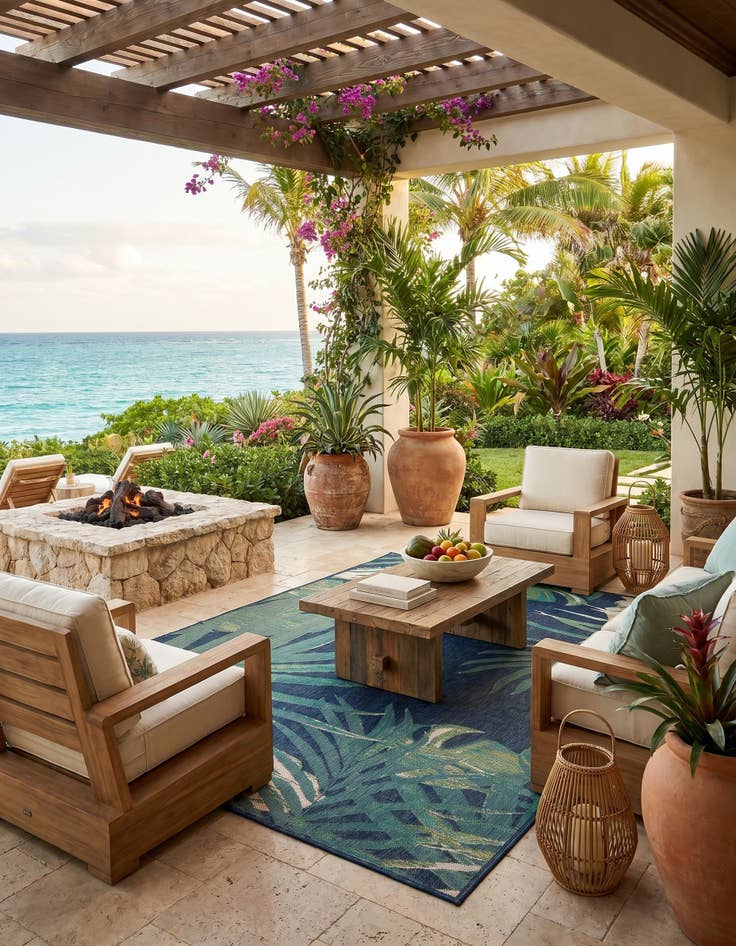 Detail image of 9' x 12' Easy-Clean Baja Indoor / Outdoor Rug