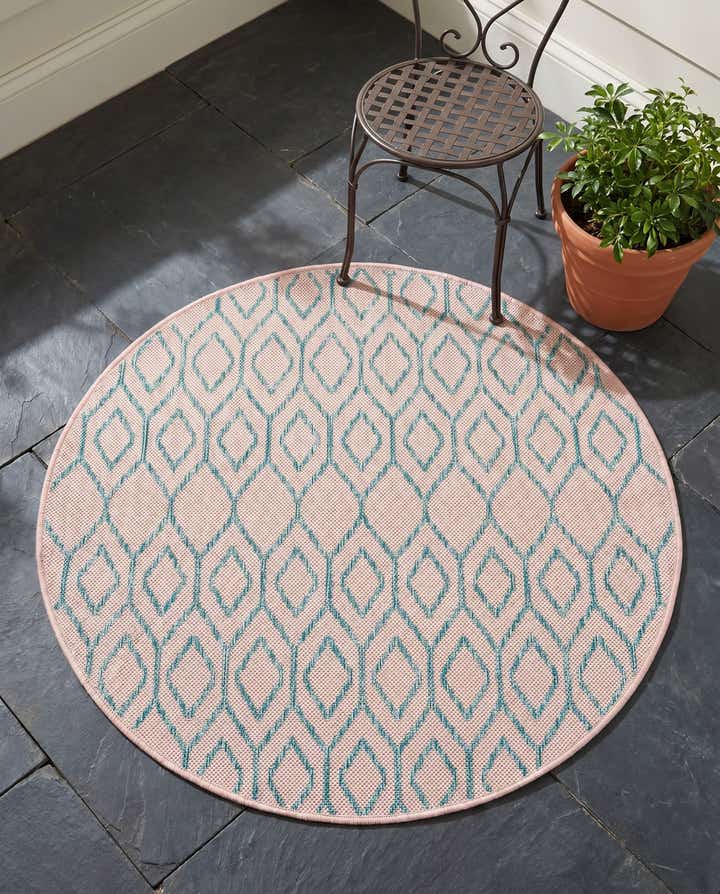 3' x 3' Easy-Clean Jill Zarin Turks and Caicos Indoor / Outdoor Round Rug