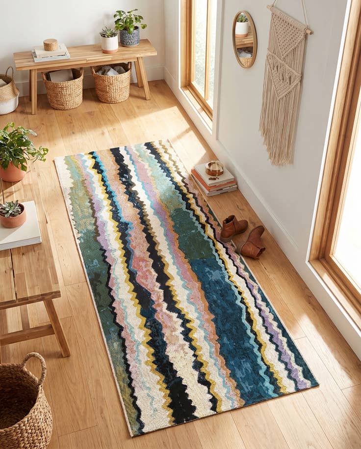 Detail image of 2' x 5' Easy-Clean Modern Indoor / Outdoor Runner Rug